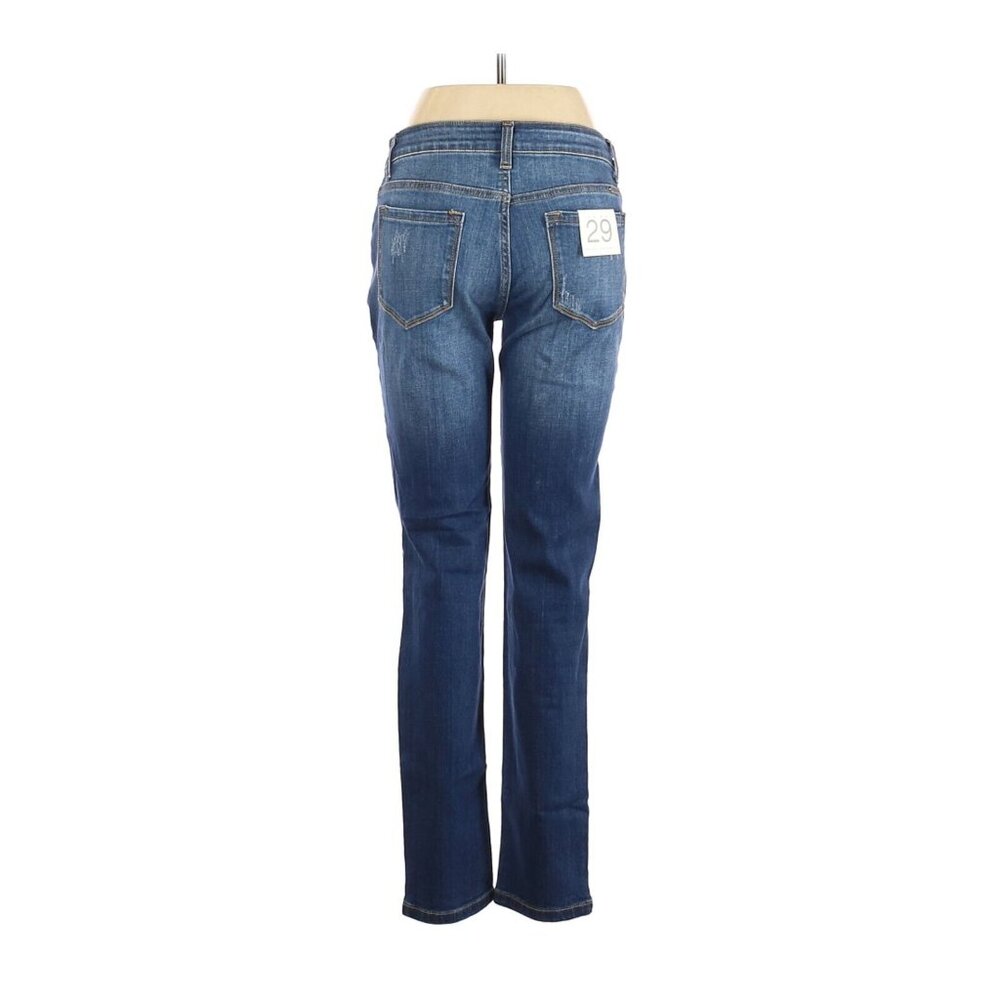 NWT Kancan Size 29 Waist Jeans Distressed Denim Cutout Straight Leg Boyfriend - Picture 2 of 2
